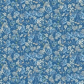 376 $  - Small scale William Morris inspired watercolor leaves and florals - for apparel, quilting and soft furnishings