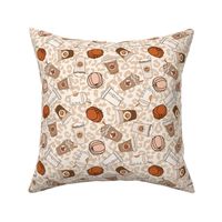 LARGE pumpkin spice leopard fabric - cute neutral psl design