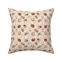  SMALL pumpkin spice leopard fabric - cute neutral psl design