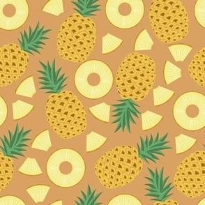 Power Pineapple // Normal Scale // Tropical Fruits // Pina Colada Party // Yellow Pinnaple // Mustard Background