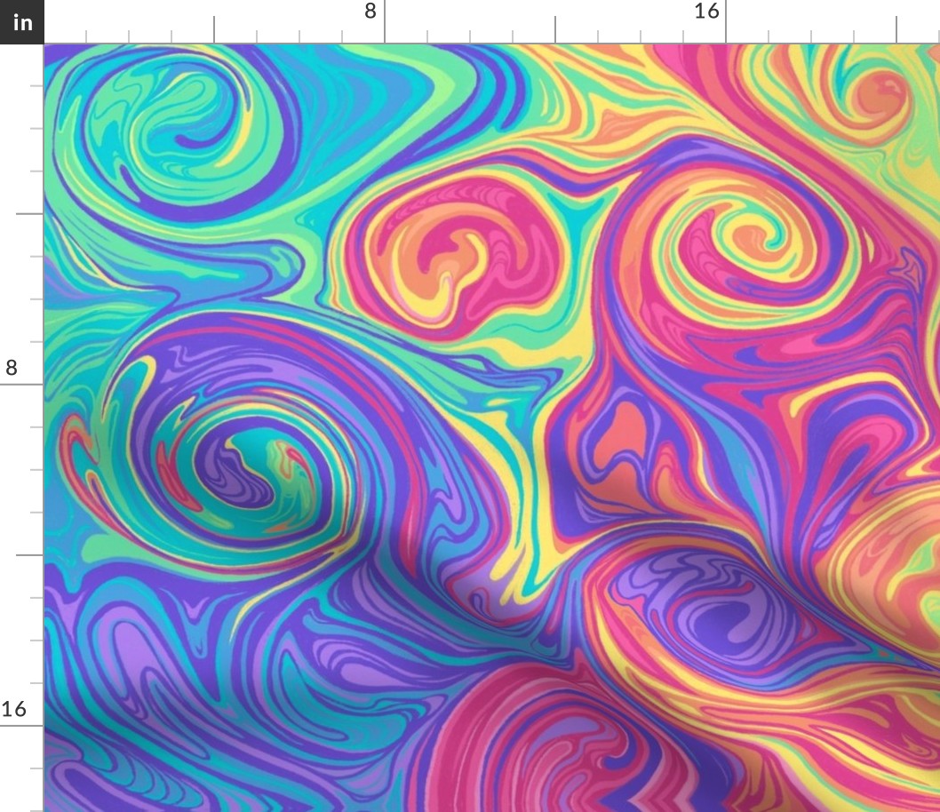 Rainbow Fluid no.5 Fabric | Spoonflower