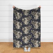 navy neutral botanicals & jungle white peacock  _large  scale