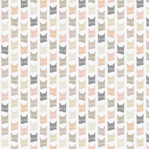 micro scale cats - nolan cat neutrals (H) - cats fabric