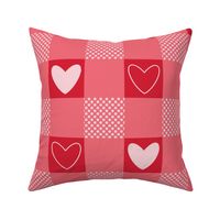 Pink Hearts Gingham - pink checker, valentines