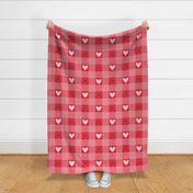 Pink Hearts Gingham - pink checker, valentines