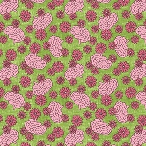 Daisies & Brains 2: Pink & Green (Small Scale)