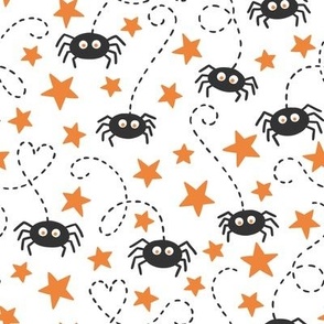 Spiders and Stars: Black & Orange (Large Scale)