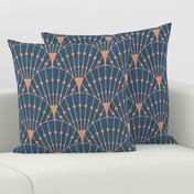 Chunky modern Art Deco fan geometric scallops 