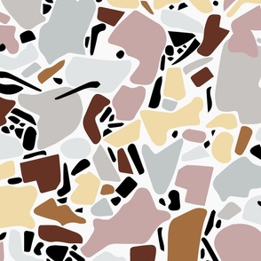 large scale terrazzo - pink and brown