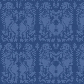 1300s Venetian lions, blue