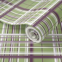 White & Purple Plaid w/ Green Background