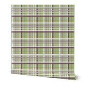 White & Purple Plaid w/ Green Background