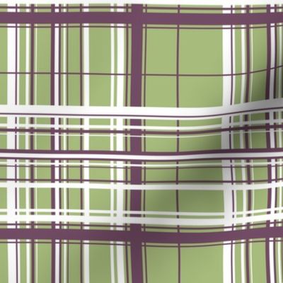 White & Purple Plaid w/ Green Background