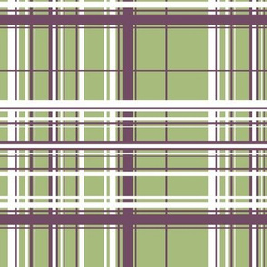 White & Purple Plaid w/ Green Background