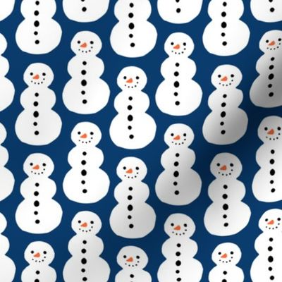 Winter village snowman dark blue