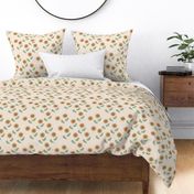 The Modern Sunflower garden botanical fall design with flowers and leaves green on beige  LARGE