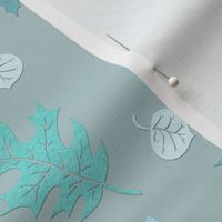 BLOWING LEAVES - PAPER LEAF COLLECTION (GRAY TEAL)