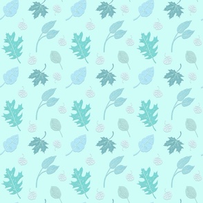 BLOWING LEAVES - PAPER LEAF COLLECTION (PALE AQUA)