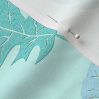 FALLING LEAVES - PAPER LEAF COLLECTION (PALE AQUA)