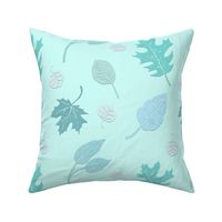 FALLING LEAVES - PAPER LEAF COLLECTION (PALE AQUA)