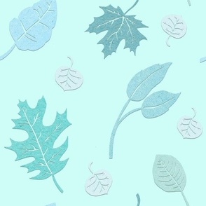 FALLING LEAVES - PAPER LEAF COLLECTION (PALE AQUA)