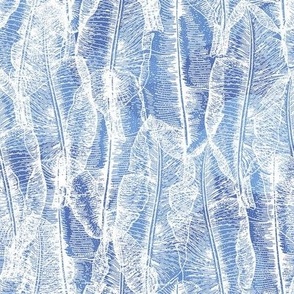 Banana Leaves Texture - Denim Blue - Vertical / Medium