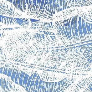 Banana Leaves Texture - Denim Blue - Horizontal / Large