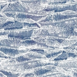 Banana Leaves Texture - Blue - Horizontal / Medium