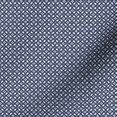 Starburst - Midcentury Modern Geometric Navy Blue Ditsy Scale