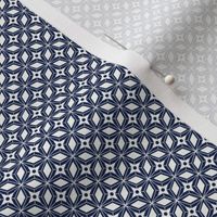 Starburst - Midcentury Modern Geometric Navy Blue Ditsy Scale