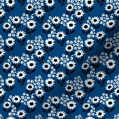 The leopard sunflowers sweet wild blossom eclectic blue black and white tiny