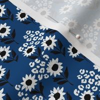 The leopard sunflowers sweet wild blossom eclectic blue black and white tiny