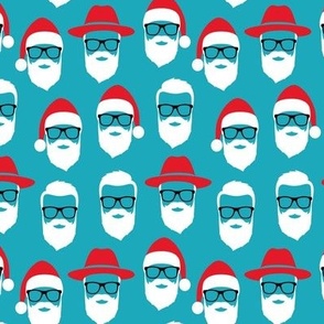 Hipster Santa - blue  - LAD21
