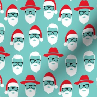 Hipster Santa - aqua - LAD21