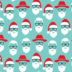 Hipster Santa - aqua - LAD21