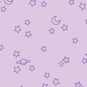 Stars and Moons in Lavender