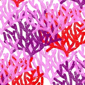 Coral pattern in Pink, purple and red