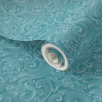 Rococo Swoosh Teal Small