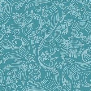 Rococo Swoosh Teal Small