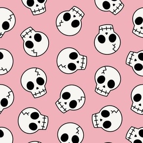 Pink Halloween Skulls Tossed