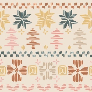 Nordic christmas tree embroidery imitation in neutral tones Medium scale