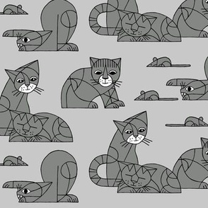 Cubist cats gray (small)