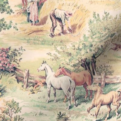 Farm Scene Toile with horses