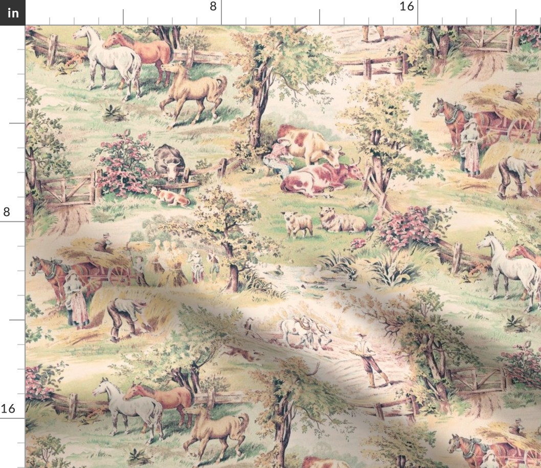 Farm Scene Toile with horses