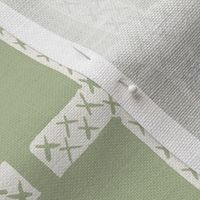 Criss Cross Cream and Soft Green