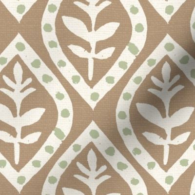 Molly's Print  Soft Brown Green 