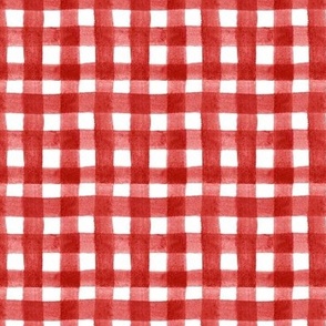 watercolor gingham red