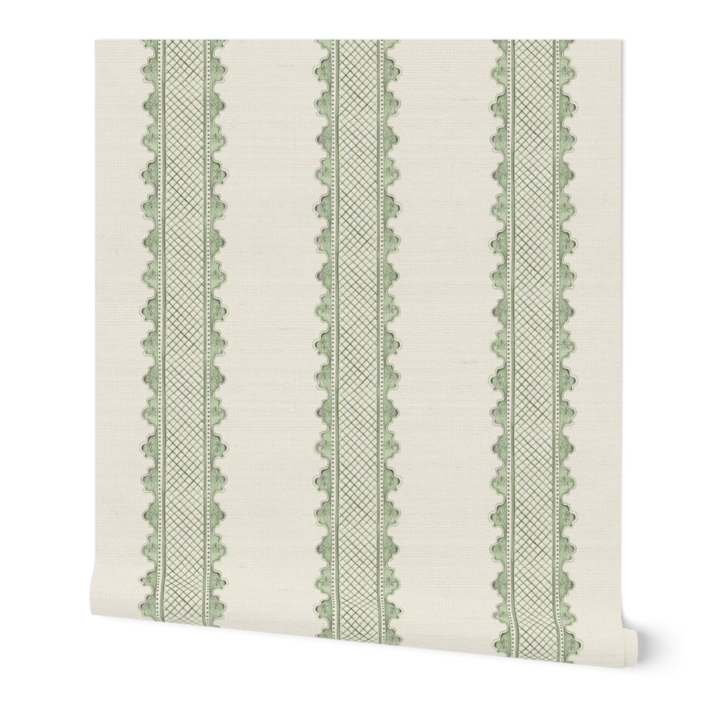 Clarabelle Soft Greens on Cream