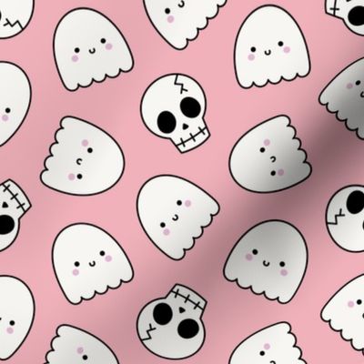 Pastel Halloween Ghost & Skulls