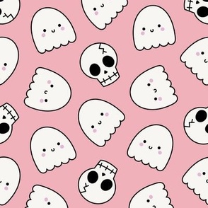 Pastel Halloween Ghost & Skulls